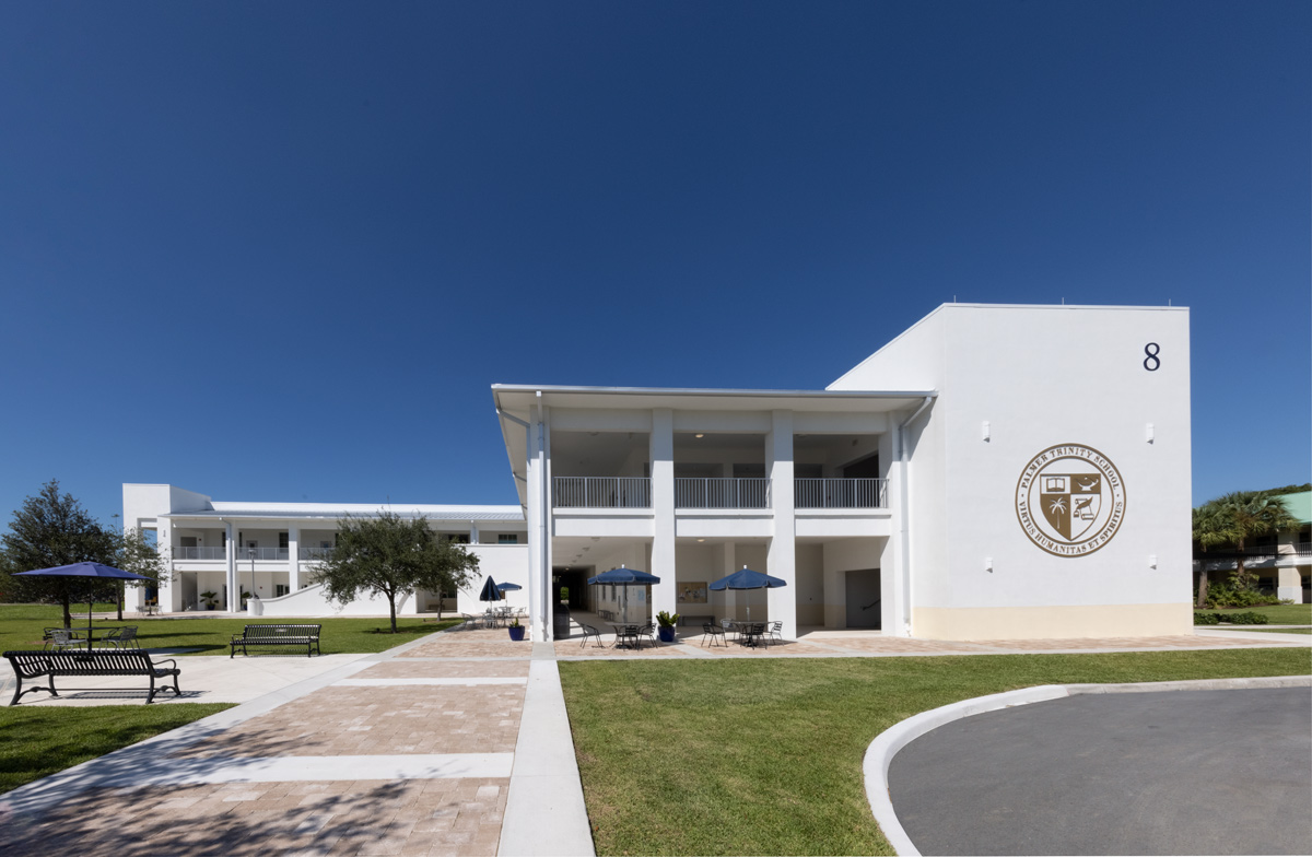 Architectural view of Palmer Trinity student center in Miami, FL
